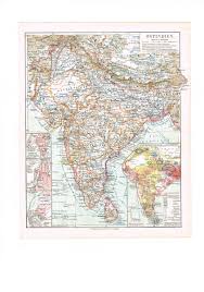 INDIA Original Map 1910 Bhārat ...