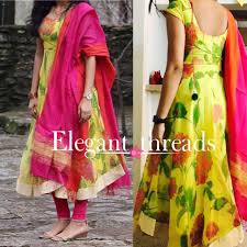 Looking to buy anarkali online? Floral Kalamkari Dresses Long Dress Design Kurta Designs Women