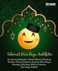 Pengumuman secara langsung melalui radio dan televisyen sekitar jam 8 malam pada hari yang akan dikemaskini (tahun sebelumnya: Amway Malaysia Announcement Shop Closure For Hari Raya Facebook