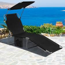 The best reclining beach chair with an umbrella. Costway Foldable Lounge Chair Outdoor Adjustable Beach Patio Pool Recliner W Sun Shade Blue Beige Walmart Com Walmart Com