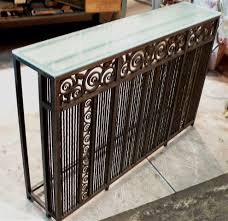 Console Table From Wrought Iron Fence Patio Furniture Makeover Iron Patio Furniture Build A Coffee Table