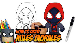 Drawings of spiderman in anime falling. How To Draw Miles Morales Spider Man Step By Step Tutorial Youtube