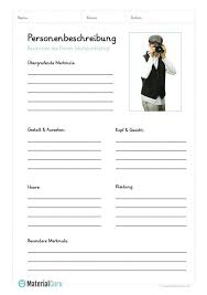 Arbeitsblatt Personenbeschreibung In Stichpunkten Schreiben Fotograf Personenbeschreibung Text Auf Deutsch Deutsch Unterricht