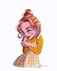Cute Girl Holding A Bird In Her Hand Spring Bird Girl With Updo Hairstyle Hair Bun Drawing Of Cute Girl Itslisamisa Drawings Cartoon Hair Bun Hairstyles