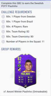 Join the discussion or compare with others! Swedish Poty Sbc Available Fifa