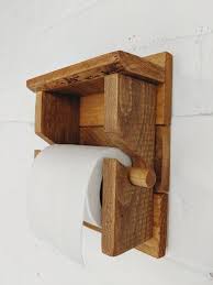 Handmade Rustic Wooden Wall Toilet Roll Holder Paper Towel Storage Mobiliario Com Paletes De Madeira Artesanato Em Madeira Decoracao Do Banheiro