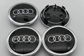 New 4pcs Audi Wheel Center Hub Cap Black Emblem Badge Logo 69mm 4 Pieces Audi Center Caps Audi Wheels Black Wheels Car Emblem