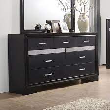 Glittering stripes add energy to a contemporary design with glamour at the forefront. Miranda Dresser Black By Coaster Furniture Furniturepick
