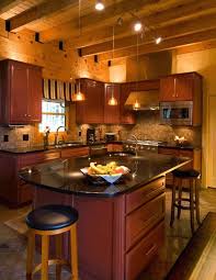 Log Cabin Kitchen Cabinets In Natural Cherry Google Search Log Cabin Kitchens Log Home Kitchens Cherry Cabinets Kitchen