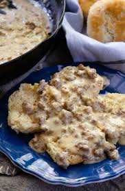 Image result for sausage gravy biscuits