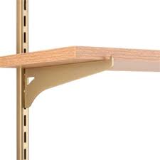 8 In Single Track Wood Shelf Bracket Gold Tone At Menards Gold Shelf Brackets Wood Shelf Brackets Gold Shelves
