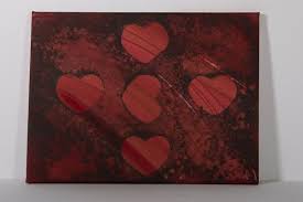 Dipinto Quadro Quadro Astratto Acrilici Su Tela Dipinto A Mano Cuori Su Tela Quadro D Amore Arte Arte Astratta Dipinto Astratto Fine Art Painting Abstract Red Painting Dark Paintings