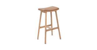 Seat height, putty metal finish. Solid Light Oak Wooden Counter Height Stool Esse Article