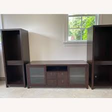 Shop → why how it works. Pottery Barn Rhys Media Console Aptdeco