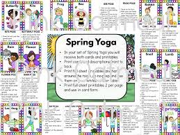 Yoga cards for kids printable. Spring Yoga Cards For Kids Pink Oatmeal Shop
