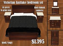 In these page, we also have variety of images available. Second Life Marketplace Mnm 6 Piece Victorian Eastlake Bedroom Set Black Damask