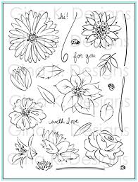 Clear stamps for card making. Stamps A Year Of Flowers 2 Gina K Designs