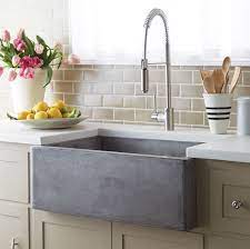 Try an apron sink — they come in a variety of colors, including sleek stainless. Kitchen Ideas With Farmhouse Rectangular Stainless Steel Bowl Sink And Commercial Faucet With Pro St Stone Sink Kitchen Farmhouse Sink Kitchen Concrete Kitchen