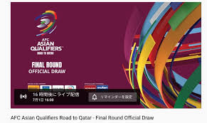 Jun 16, 2021 · カタールw杯アジア2次予選は15日、全日程が終了し、最終予選に進出する12か国が出揃った。6か国ずつの2グループに分かれて開催される最終予選. é€Ÿå ± ãƒ¯ãƒ¼ãƒ«ãƒ‰ã‚«ãƒƒãƒ—ã‚¢ã‚¸ã‚¢æœ€çµ‚äºˆé¸ã®çµ„ã¿åˆã‚ã›æŠ½é¸çµæžœã¯ 2022ã‚«ã‚¿ãƒ¼ãƒ«wæ¯ Center Circle