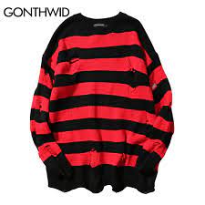 There are 24780 red knit sweater for sale on etsy, and they cost $61.60 on average. Gonewild Ripped Stripe Knit Sweaters Men Hip Hop Hole Casual Pullover Sweater Male Fashion Loose Long Sleeve Sweaters Red Black Knitted Sweater Men Fashion Sweaters Mensweater Men Aliexpress