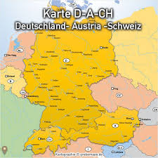 Powerpoint Karte Deutschland Austria Schweiz D A Ch Mit Bundeslandern Kantonen Grebemaps B2b Kartenshop