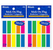 BAZIC Neon Page Markers 0.5x1.7 Neon Colored PET Index Tabs (250  Flags/Pack), 2-Packs