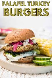 The Flavors Of Falafel Meet Ground Turkey Burgers In This Easy Falafel Turkey Burger Recipe Mediter Turkey Burgers Ground Turkey Burgers Turkey Burger Recipes