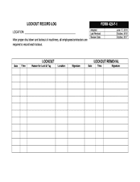 This proven lock out tag out procedure template makes isolating, lock and tagging out electrical equipment easy, safe and organised. Lockout Tagout Log Sheet Template Fill Online Printable Fillable Blank Pdffiller