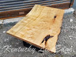 Clyde is working on a table from the same log, and has some gorgeous just like a river, this oversize table simply flows with color and interest. Hand Crafted Industrial Live Edge Coffee Table Ambrosia Maple Steel Legs Modern Rustic Living Room By Kentucky Liveedge Custommade Com