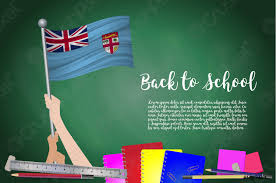 Sovereign democratic republic of fiji. Vektor Flagge Von Fiji Auf Schwarzer Tafel Hintergrund Bildung Hintergrund Stock Vektorgrafi Crushpixel