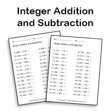 Download and print these addition and subtraction coloring pages for free. Adding And Subtracting Integers Worksheet Math Printables
