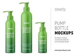Plastic Bottles With Pump Mockups Cosmetics Mockup Cosmetic Bottles Bottle