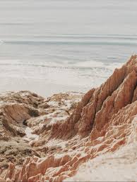 Coastal Peach Pink Ocean Wall Art Landscape Pastel Colors Ocean Waves Sand Seaside Modern Boho Ocean Wall Art Beach Art Diy Beach Wall Art