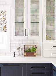 Forget bulky dark shelving and storage that takes attention away from your décor, making a room seem instantly smaller. Glass Shelving In Glass Front Cabinets Transitional Kitchen