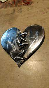 Welding Creations Broken Heart Steel Stitches Welding Art Metal Sculpture Metal Projects