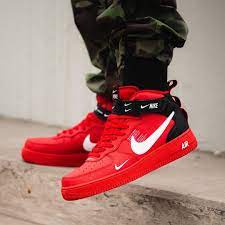 Nike air force 1 mid. Insidesneakers Nike Air Force 1 Mid 07 Lv8 Red Black 804609 605 Nike Air Shoes Shoes Sneakers Nike Mens Nike Shoes