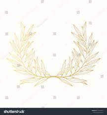 Golden Award Olive Laurel Wreath Royal Winner Greek Olive Branch Gold Crown Vector Isolated Illustration Wreat Gold Olive Branch Laurel Wreath Golden Awards