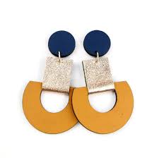 Stunning New Pieces From The Dressing Table Have Arrived Including These New Teal And Blue Terrazzo Be Leather Jewelry Diy Diy Leather Earrings Leather Jewels