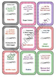 Rd.com knowledge facts there's a lot to love about halloween—halloween party games, the best halloween movies, dressing. Rock And Roll Trivia Card Game Question Words Esl Worksheet By Maria Linz