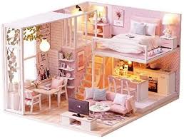 Cutebee dollhouse miniature with furniture, diy wooden dollhouse kit plus dust proof and music movement, 1:24 scale creative room idea(quiet time). Amazon Com Cuteroom Diy Miniature Dollhouse Kit With Furniture Handmade Dolls House Miniature Kit Plus Led Light Diy Dollhouse Dollhouse Kits Wooden Dollhouse