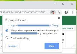 In the allow section, click the button. Allowing Pop Ups From Office Online In Chrome