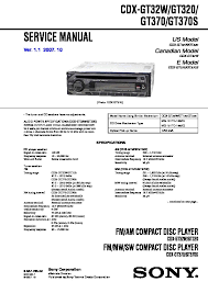 ±10 db at 10 khz (xplod). Sony Cdx Gt320 Cdx Gt32w Cdx Gt370 Cdx Gt370s Service Manual Free Download