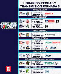 El guardianes 2021 sumará un nuevo capítulo a la extensa historia de la primera división del futbol mexicano , misma en la que los 18 equipos participantes buscaron conseguir el título y con ello alcanzar la gloria que todavía está en manos del león. Liga Mx Fechas Horarios Y Canales Para Ver La Jornada 3 Del Clausura 2021