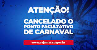 1 de fevereiro de 2021 1 de fevereiro de 2021. Prefeitura Cancela Ponto Facultativo Do Carnaval Em Cajamar Noticias