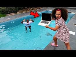 Dad S Macbook Pro In Our Swimming Pool Prank Youtube Pranks Prank Videos Best Pranks Ever