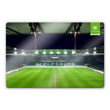 Die lizenzspielerabteilung des vfl wolfsburg e. Hochwertiges Glasbild Vfl Wolfsburg Volkswagen Arena Tribune Von K L Wall Art Wall Art De