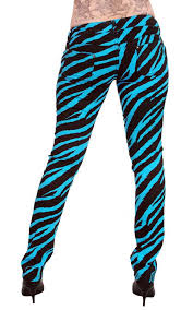 Emo Pants Light Blue Zebra Stripes Leggings Pattern Clothes Colored Skinny Jeans