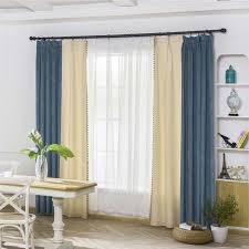 Blue Beige Jacquard Curtain Double Color Splicing Chenille Curtain Living Room Bedroom Fabric One Panel Curtains Living Room Beige Curtains Living Room Blue Curtains Living Room