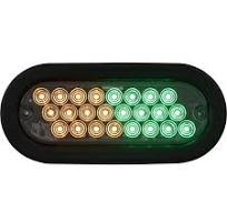 Buyers Products 6 in. Recessed Oval Emergency Warning Flash Bar Amber/Green  LED strobe light
