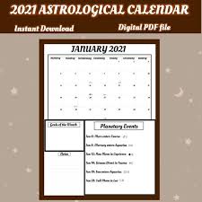 2021 Astrological Calendar Planner Printable In 2020 Planner Calendar Printable Planner Planner